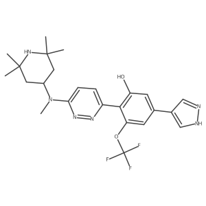 2-[6-[Methyl(2,2,6,6-tetramethyl-4-piperidinyl)amino]-3-pyridazinyl]-5-(1H-pyrazol-4-yl)-3-(trifluoromethoxy)phenol Structure