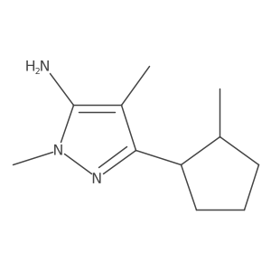 1,4-Dimethyl-3-(2-methylcyclopentyl)-1H-pyrazol-5-amine结构式