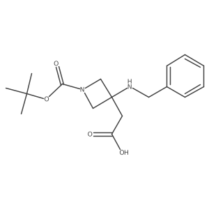 2-(3-(Benzylamino)-1-(tert-butoxycarbonyl)azetidin-3-yl)acetic acid Structure
