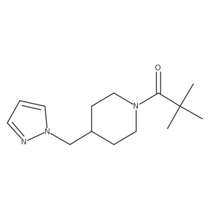 1-(4-((1H-pyrazol-1-yl)methyl)piperidin-1-yl)-2,2-dimethylpropan-1-one Structure