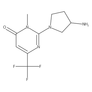 2-(3-Aminopyrrolidin-1-yl)-3-methyl-6-(trifluoromethyl)pyrimidin-4(3H)-one结构式