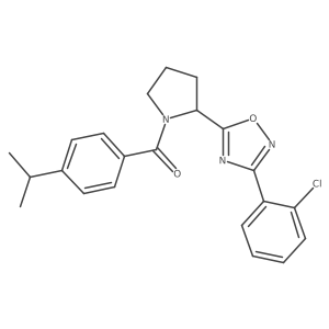 3-(2-Chlorophenyl)-5-[1-(4-isopropylbenzoyl)pyrrolidin-2-yl]-1,2,4-oxadiazole结构式