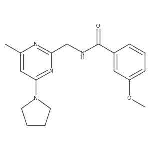 3-methoxy-N-((4-methyl-6-(pyrrolidin-1-yl)pyrimidin-2-yl)methyl)benzamide Structure