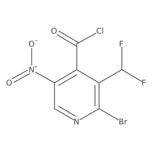 2-Bromo-3-(difluoromethyl)-5-nitroisonicotinoyl chloride结构式