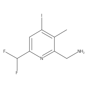 2-(Aminomethyl)-6-(difluoromethyl)-4-iodo-3-methylpyridine Structure