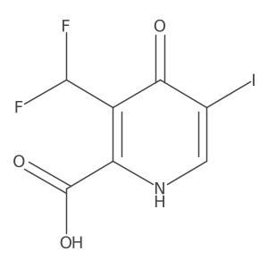 2-Pyridinecarboxylic acid, 3-(difluoromethyl)-4-hydroxy-5-iodo-结构式
