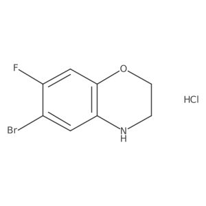 6-bromo-7-fluoro-3,4-dihydro-2H-1,4-benzoxazine hydrochloride结构式