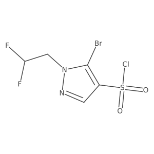 5-Bromo-1-(2,2-difluoroethyl)pyrazole-4-sulfonyl chloride结构式