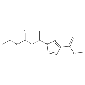 Methyl 1-(3-ethoxy-1-methyl-3-oxopropyl)-1H-pyrazole-3-carboxylate结构式