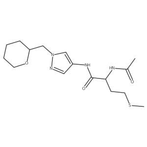 2-acetamido-4-(methylsulfanyl)-N-{1-[(oxan-2-yl)methyl]-1H-pyrazol-4-yl}butanamide Structure