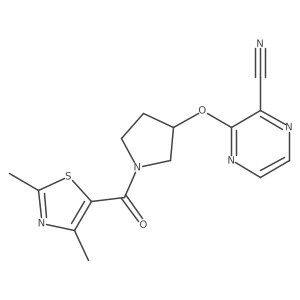 3-((1-(2,4-Dimethylthiazole-5-carbonyl)pyrrolidin-3-yl)oxy)pyrazine-2-carbonitrile结构式