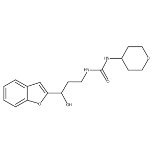 1-(3-(benzofuran-2-yl)-3-hydroxypropyl)-3-(tetrahydro-2H-pyran-4-yl)urea结构式
