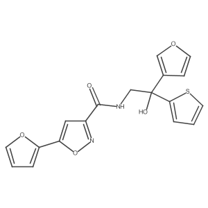 5-(furan-2-yl)-N-(2-(furan-3-yl)-2-hydroxy-2-(thiophen-2-yl)ethyl)isoxazole-3-carboxamide Structure