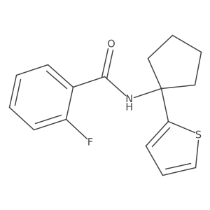 2-fluoro-N-(1-(thiophen-2-yl)cyclopentyl)benzamide Structure