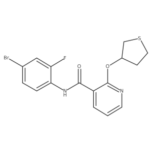 N-(4-bromo-2-fluorophenyl)-2-((tetrahydrothiophen-3-yl)oxy)nicotinamide结构式