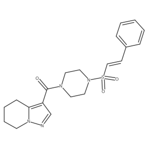 (E)-(4-(styrylsulfonyl)piperazin-1-yl)(4,5,6,7-tetrahydropyrazolo[1,5-a]pyridin-3-yl)methanone结构式