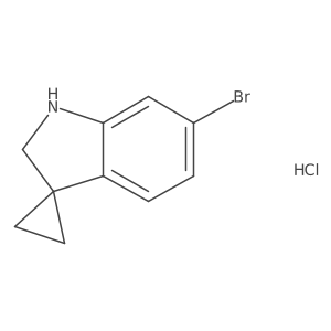 6'-Bromo-1',2'-dihydrospiro[cyclopropane-1,3'-indole] hydrochloride结构式