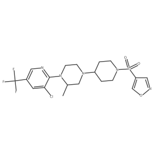 1-[3-Chloro-5-(trifluoromethyl)pyridin-2-yl]-2-methyl-4-[1-(1,2-oxazole-4-sulfonyl)piperidin-4-yl]piperazine Structure