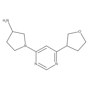 1-[6-(Oxolan-3-yl)pyrimidin-4-yl]pyrrolidin-3-amine结构式
