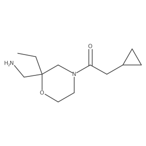 1-[2-(Aminomethyl)-2-ethylmorpholin-4-yl]-2-cyclopropylethan-1-one结构式