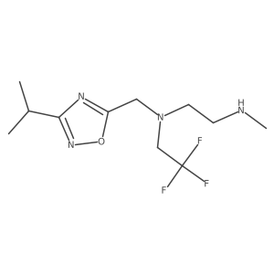 [2-(Methylamino)ethyl]({[3-(propan-2-yl)-1,2,4-oxadiazol-5-yl]methyl})(2,2,2-trifluoroethyl)amine Structure