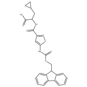(2S)-3-cyclopropyl-2-{[5-({[(9H-fluoren-9-yl)methoxy]carbonyl}amino)-1,2-oxazol-3-yl]formamido}propanoic acid Structure
