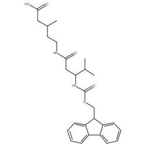 5-[(3S)-3-({[(9H-fluoren-9-yl)methoxy]carbonyl}amino)-4-methylpentanamido]-3-methylpentanoic acid Structure