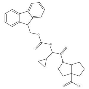 1-[2-cyclopropyl-2-({[(9H-fluoren-9-yl)methoxy]carbonyl}amino)acetyl]-octahydrocyclopenta[b]pyrrole-3a-carboxylic acid Structure