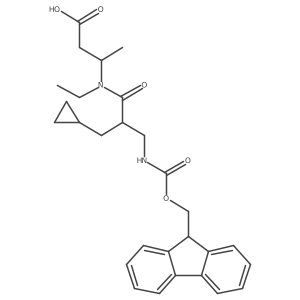 3-[2-(cyclopropylmethyl)-N-ethyl-3-({[(9H-fluoren-9-yl)methoxy]carbonyl}amino)propanamido]butanoic acid结构式