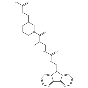 3-{1-[3-({[(9H-fluoren-9-yl)methoxy]carbonyl}amino)-2-methylpropanoyl]piperidin-3-yl}propanoic acid Structure