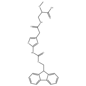 3-{2-[2-({[(9H-fluoren-9-yl)methoxy]carbonyl}amino)-1,3-thiazol-4-yl]acetamido}-2-methoxypropanoic acid Structure