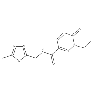 1-ethyl-N-((5-methyl-1,3,4-oxadiazol-2-yl)methyl)-6-oxo-1,6-dihydropyridazine-3-carboxamide Structure