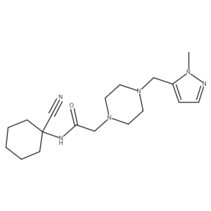 N-(1-Cyanocyclohexyl)-2-[4-[(2-methylpyrazol-3-yl)methyl]piperazin-1-yl]acetamide结构式