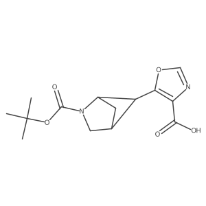 5-(2-(tert-Butoxycarbonyl)-2-azabicyclo[2.1.1]hexan-5-yl)oxazole-4-carboxylic acid Structure