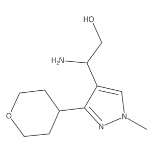 (2S)-2-amino-2-[1-methyl-3-(oxan-4-yl)-1H-pyrazol-4-yl]ethan-1-ol结构式