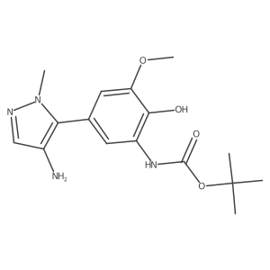 tert-butyl N-[5-(4-amino-1-methyl-1H-pyrazol-5-yl)-2-hydroxy-3-methoxyphenyl]carbamate结构式