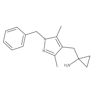 1-[(1-benzyl-3,5-dimethyl-1H-pyrazol-4-yl)methyl]cyclopropan-1-amine结构式