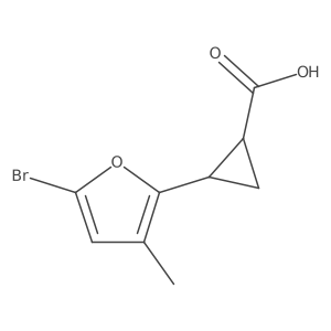 2-(5-Bromo-3-methylfuran-2-yl)cyclopropane-1-carboxylic acid结构式