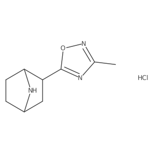 5-(7-Azabicyclo[2.2.1]heptan-2-yl)-3-methyl-1,2,4-oxadiazole;hydrochloride结构式
