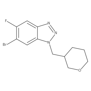 6-bromo-5-fluoro-1-[(oxan-3-yl)methyl]-1H-1,2,3-benzotriazole Structure