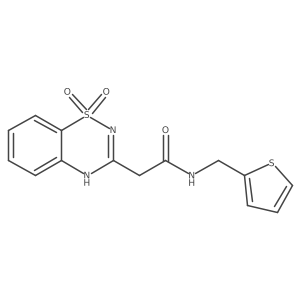 2-(1,1-dioxido-2H-benzo[e][1,2,4]thiadiazin-3-yl)-N-(thiophen-2-ylmethyl)acetamide结构式