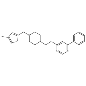 4-({1-[(3-Methyl-1,2,4-oxadiazol-5-yl)methyl]piperidin-4-yl}methoxy)-6-phenylpyrimidine结构式
