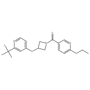2-Ethoxy-5-(3-{[2-(trifluoromethyl)pyridin-4-yl]oxy}azetidine-1-carbonyl)pyridine结构式