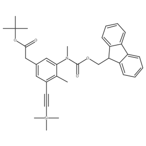 tert-butyl 2-[3-({[(9H-fluoren-9-yl)methoxy]carbonyl}(methyl)amino)-4-methyl-5-[2-(trimethylsilyl)ethynyl]phenyl]acetate结构式