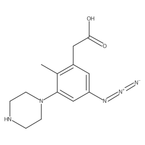 2-[5-Azido-2-methyl-3-(piperazin-1-yl)phenyl]acetic acid结构式