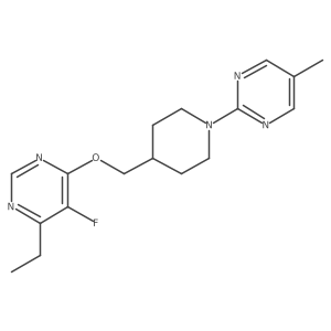4-Ethyl-5-fluoro-6-{[1-(5-methylpyrimidin-2-yl)piperidin-4-yl]methoxy}pyrimidine结构式
