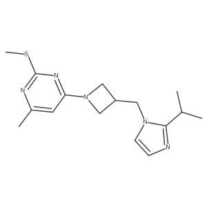 4-methyl-2-(methylsulfanyl)-6-(3-{[2-(propan-2-yl)-1H-imidazol-1-yl]methyl}azetidin-1-yl)pyrimidine结构式