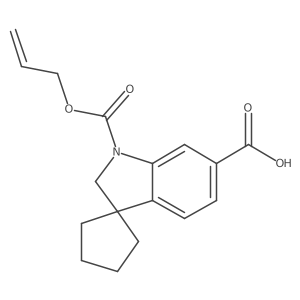 1'-[(Prop-2-en-1-yloxy)carbonyl]-1',2'-dihydrospiro[cyclopentane-1,3'-indole]-6'-carboxylic acid结构式