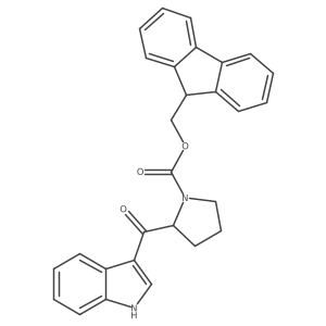 (9H-fluoren-9-yl)methyl 2-(1H-indole-3-carbonyl)pyrrolidine-1-carboxylate结构式