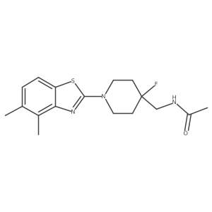 N-{[1-(4,5-dimethyl-1,3-benzothiazol-2-yl)-4-fluoropiperidin-4-yl]methyl}acetamide结构式